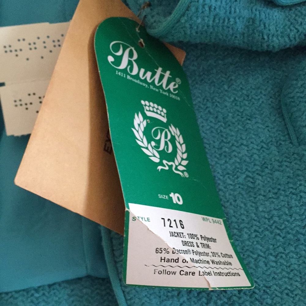 Vintage NWT Lord & Taylor Turquoise Teal Open Front Blazer Jacket - Picture 11 of 15